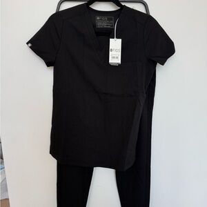 Figs Jet Black Medical Scrub Set NWT